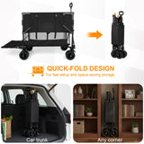 Double Decker Wagon Heavy Duty Collapsible, 600LBS 400L Capacity