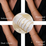 KHFGDS 14K Gold Cross Bracelet for Women Gold Bead Chain for Women