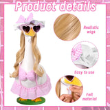 JcHrmers Bikini Goose Outfit Summer Porch Goose Outfits Hawaiian Lawn Goose Clothes Fits 23" Cement Plastic Goose Statue for Summer Outdoor Garden Yard Patio Art Decor