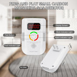 Portable Carbon Monoxide Detectors Plug in for Travel, CO Detector with LED Digital Display, Carbon Monoxide Alarm with Audible and Visual Alarm & Test Mute Button, CO Gas Monitor for Home/Hotel
