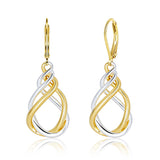 Two Tone Twisted Drop Earrings for Women Gold and Silver Dangle Earrings