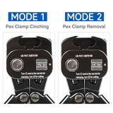 iCrimp PEX Crimping Tool Kit for 3/8-in, 1/2-in, 3/4-in, 1-in PEX Clamp Cinch & Removal, c/w 1/2''(20 Pack) and 3/4''(10 Pack) PEX Clamp Rings, PEX Tubing Cutter
