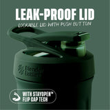 BlenderBottle Sport Insulated Stainless Steel Shaker Bottle with Wire Whisk, 24-Ounce, Forest – Protein Shakes & Hydration for Athletes & Fitness Enthusiasts, Easy Mixing, Keeps Drinks Cold, Lockable Lid