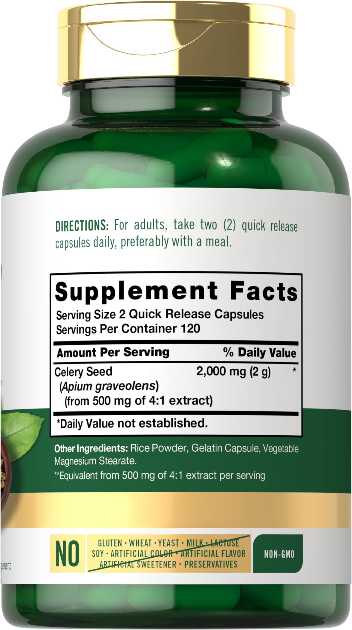 Carlyle Celery Seed Extract Capsules | 2000mg | 240 Count | Traditional Herb Supplement | Non-GMO and Gluten Free Formula