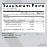 Sports Research Triple Strength Omega 3 Fish Oil Supplement - EPA & DHA Fatty Acids from Wild Alaskan Pollock - Heart, Brain & Immune Support for Adults, Men & Women - 1250 mg Capsules (30 ct)