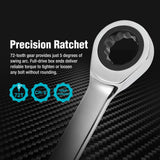 DURATECH 14mm Extra Long Ratcheting Wrench, Metric, CR-V Steel
