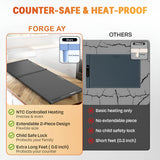 Forge AY XXL Food Warming Mat for Countertop 42"x16" - Electric Warming Trays for Buffets Party - Extra Large Fast Full-Surface Heating Mat - 2 Piece Extendable Roll-Up Warmers for Food Trays Buffet