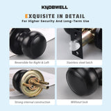 KNOBWELL 6 Pack Matte Black Door Knob - Round Interior Door Handles for Hallway & Closet, Non-Locking Passage Door Knobs with Durable Lockset, Easy Install