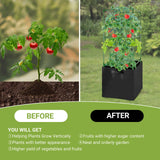 MQHUAYU 2 Pack Tomato Cages with 17 Gallon Grow Bags, 47” Heavy Duty Square Tomato Plant Stakes Support Cages Trellis for Garden Climbing Vegetables Flowers Fruits (47IN Tall, Extra-Bold)