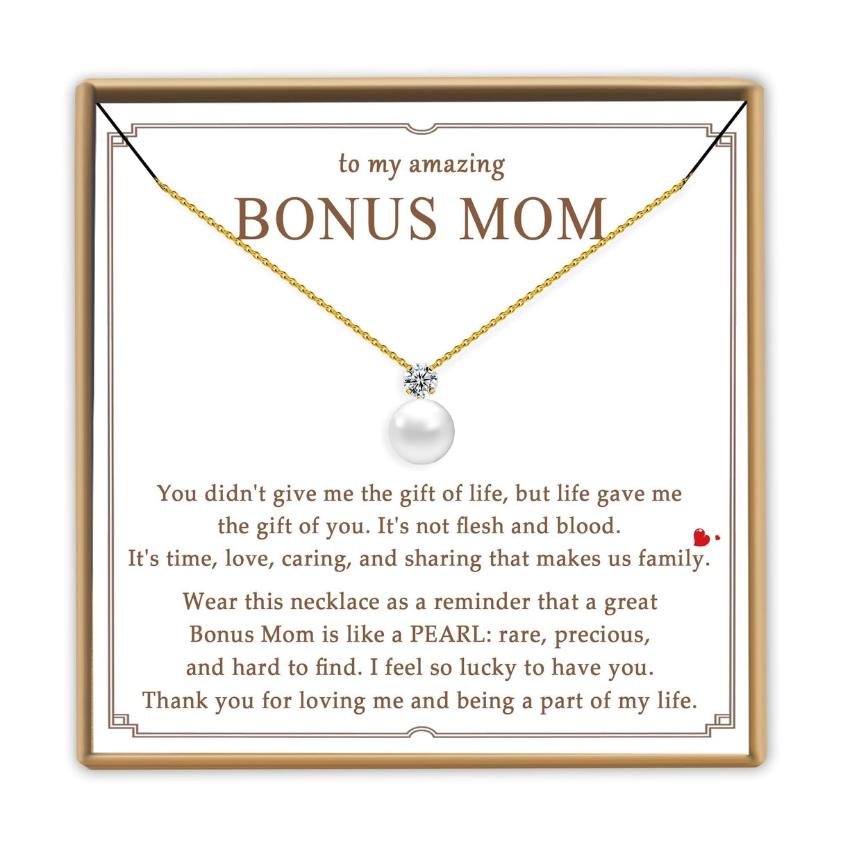 PEALICIOUS Bonus Mom Necklace from Daughter as Step Mom Birthday Gifts