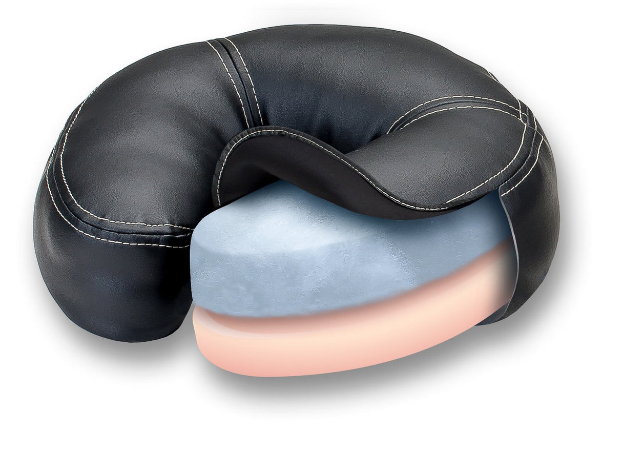 EARTHLITE Massage Table Face Cradle CARESS - Self-Adjusting, Innovative Headrest with Luxurious Strata Face Pillow, Black