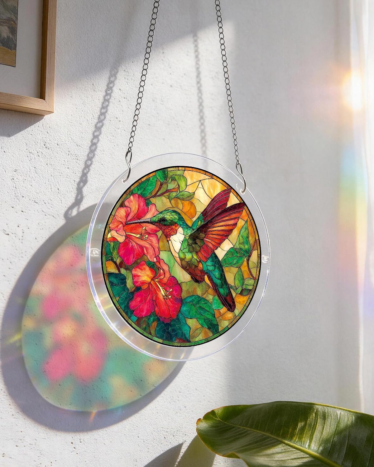 2-Pack Acrylic Puzzle Suncatcher 83 Pieces, Moonlit Dragonfly Sun Catchers Puzzle, DIY SunCatchers Puzzles Window Hanging, Home & Garden Decor (Tree + Hummingbird)