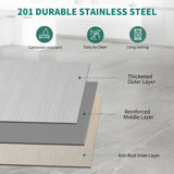 YITAHOME 48" x 24" Stainless Steel Table for Prep & Work with Backsplash, NSF Commercial Heavy Duty Table with Undershelf for Home Kitchen Restaurant Garage Warehouse
