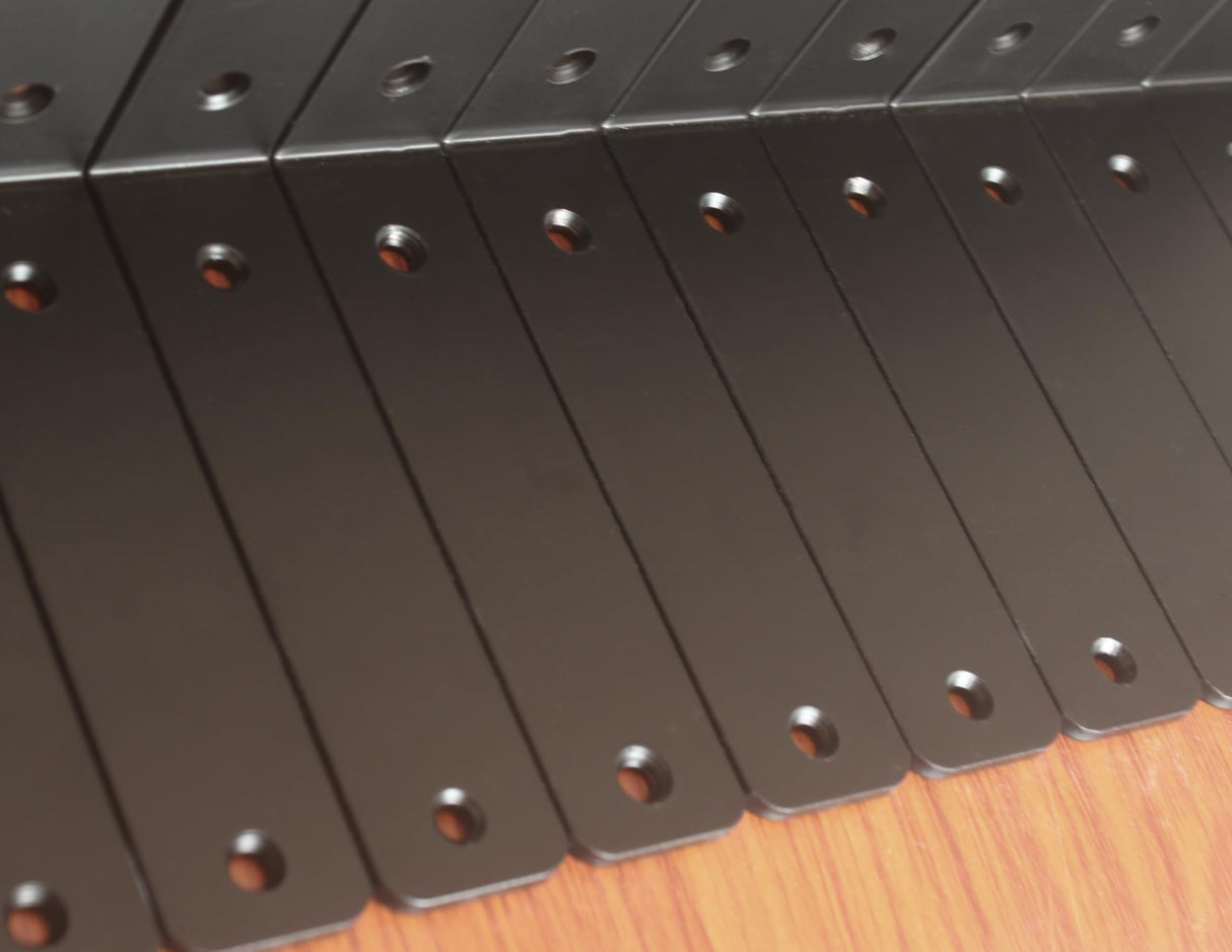 32 Pack - L 10" x H 6" x W1.5, 5mm Thick Black L Shelf Bracket, Iron Shelf Brackets, Metal Shelf Brackets, Floating Shelf, Shelf Supports with Screws