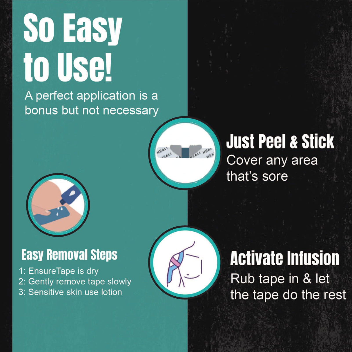 Heali Kinesiology Tape with Magnesium and Menthol, 20 Pcs Precut Strips, K Tape Roll, Knees, Physical Therapy Sports Tape for Muscle and Joint Pain Relief, Water Resistant, Blue Inspo