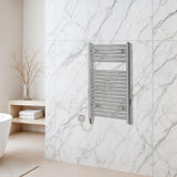 Newark Chrome Electric Towel Radiator | Towel Warmer Radiator Rail | Bathroom Heated Towel Ladder Rail | 770 x 500