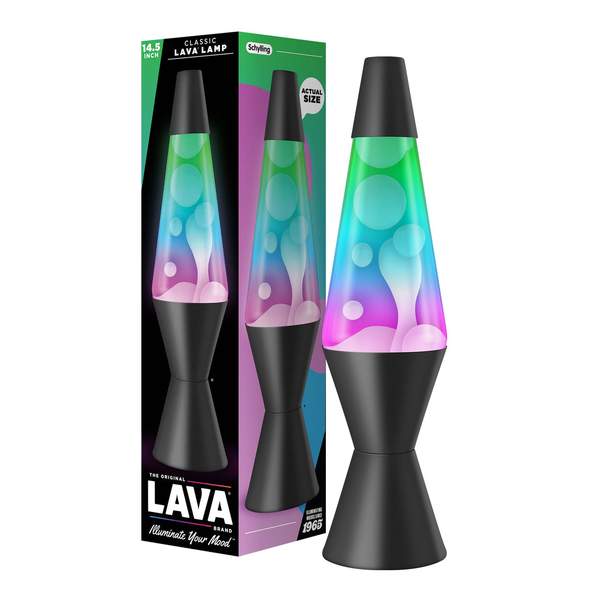 The Original Lava® Lamp - 14.5" Gunmetal Grey - Classic Liquid Motion Lamp - Tri-Colored Green/Blue/Purple - Item #2098 (Amazon Exclusive)