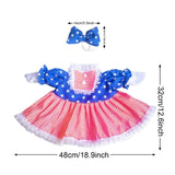 AOXFOXMAS Porch Goose Outfits for 23 Inch Lawn Statue, Patriotic USA Costume for 4th of July Independence Day, Garden Patio Decor for Cement/Plastic Goose Sculpture