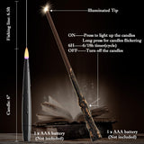 JOIONE Floating Candles with Wand, 12 Pack Flameless Candles Magic Hanging Taper Candles with Wand Remote, Battery Operated Candles for Halloween Christmas Birthday Party Decor Black