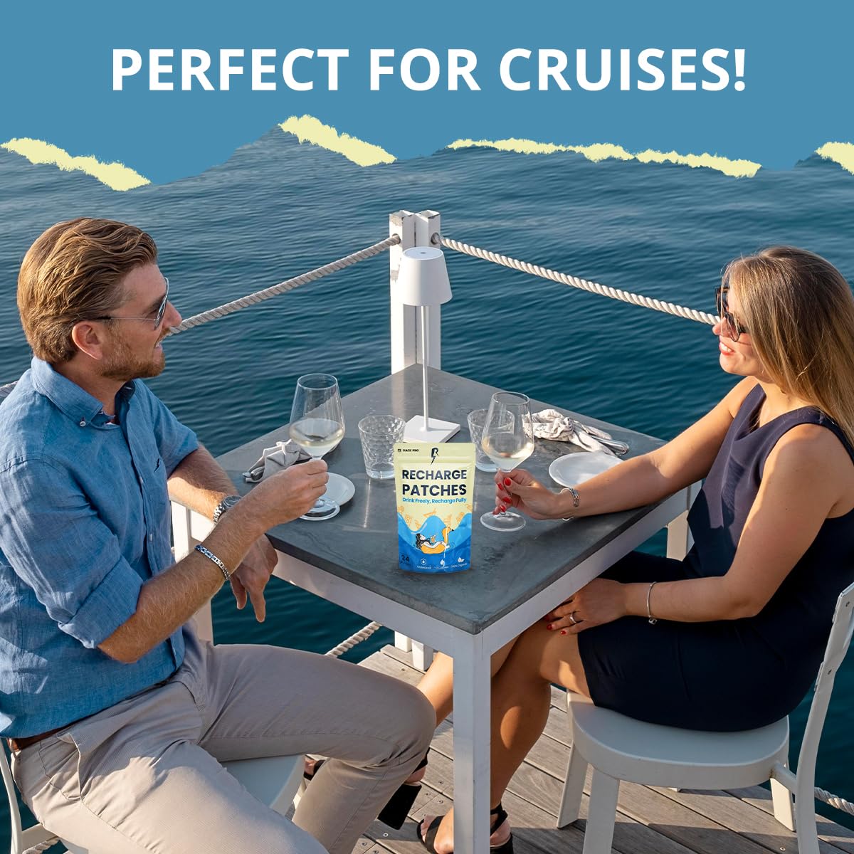 The Recharge Patch 24-Pack: Recovery Patches Cruise Essentials 2025 Women Festival Essentials Travel Essentials Cruise Ship Accessories Travel Size Toiletries Rebound Patches Must Haves for Energy