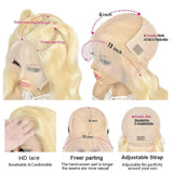 IJFMMEL 30 Inch 613 Lace Front Wig Human Hair Pre Plucked 200% Density 13X6 Deep Wave HD Transparent Blonde Lace Frontal Wig Human Hair For Women