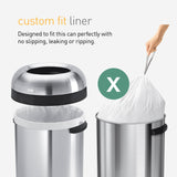 simplehuman Code X 60 Count, Dispenser Pack Custom Fit Liners, Drawstring Trash Bags, 80 Liter / 21.1 Gallon, White