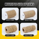 Radix Rope Natural Jute Twine, 5MM x 328FT Jute Rope Roll, Heavy Duty Thick Twine for Cat Scratching Post, Bundling, Gardening and DIY Crafts