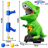 NIPLOOOW Dinosaur Shooting Toys for Kids 3-5 Years, Movable Target Shooting Games with 2 Air Pump Launcher, Interactive Competition Game Gift for Boys and Girls Ages 3 4 5 6 7 8 Years Old