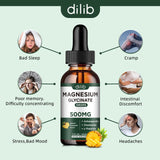 dilib Magnesium Glycinate 500mg - Liquid Magnesium Drops, Ashwagandha, L - Theanine, Chamomile - Calm & Stress Relief, Relaxation, Restful Sleep, Muscle Heart Health, Vegan - 2 Fl Oz (30 Days)