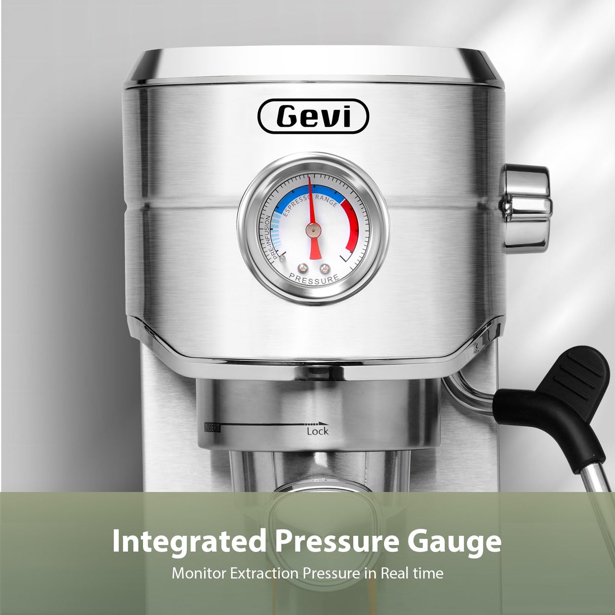 Gevi Commercial Espresso and Coffee Makers, Professional 20 Bar Espresso Maker with Milk Frother, Stainless Steel Expresso Coffee Machines for Home, Compact Cappuccino Machine, Great Gift