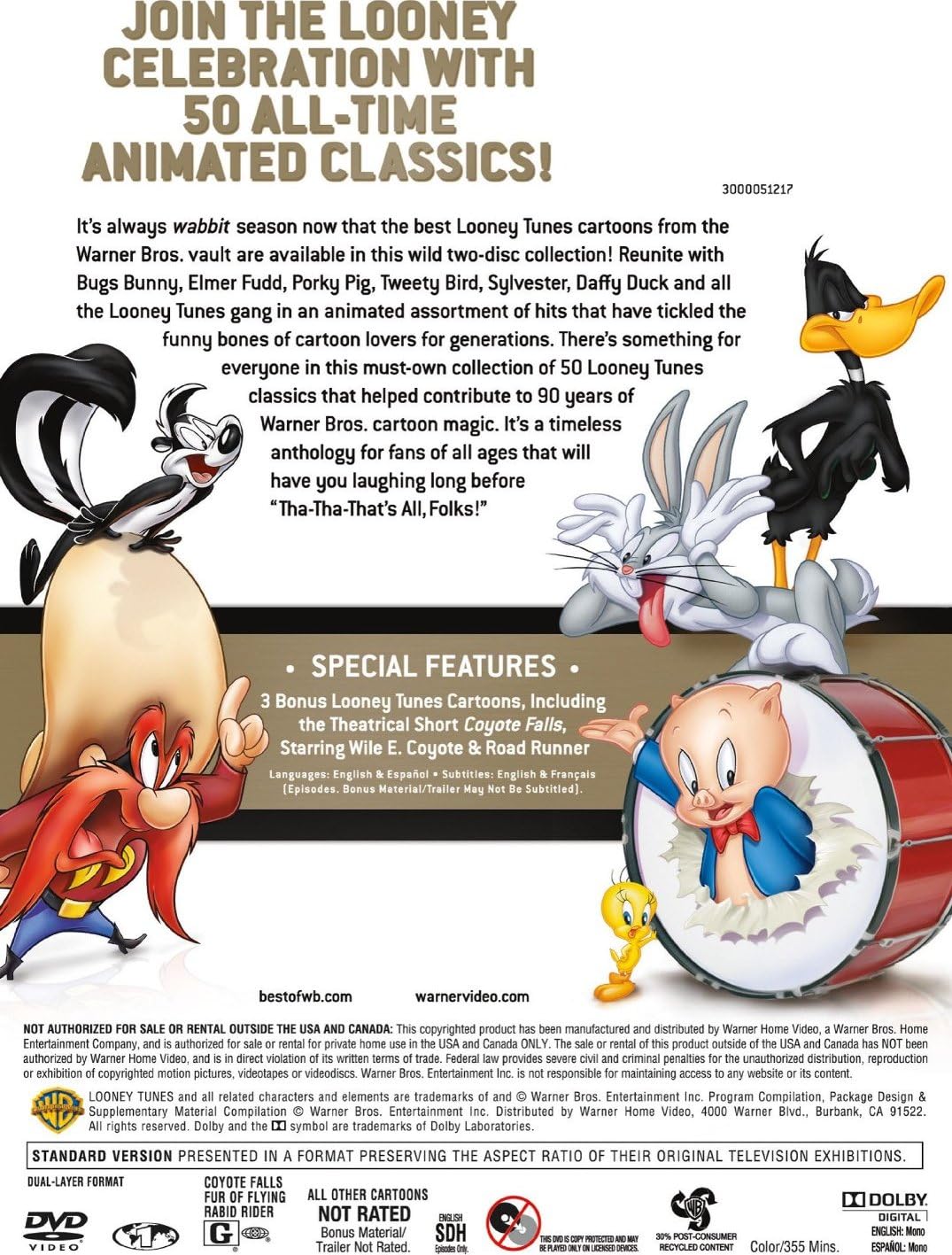 Best of Warner Bros. 50 Cartoon Collection Looney Tunes [DVD] [Region Free]