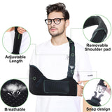 KONSEDIK Arm Shoulder Sling for Men and Women,Porous comfort Medical Sling with Pocket Shoulder Pad for Rotator Cuff Injury,Support for Arm,Wrist, Elbow,Clavicle Fracture Post-Surgery(Black,Medium)