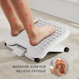 HUANUO Adjustable Desk Footrest, Foot Rest for Under Desk at Work with Massage, Adjustable Foot Stool with 3 Height Position & 30 Degree Tilt Angle Adjustment for Home, Office, White