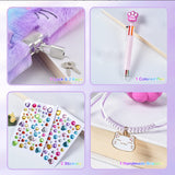 PJDRLLC Cat Diary with Lock, Gift for 6 7 8 Year Old Girl
