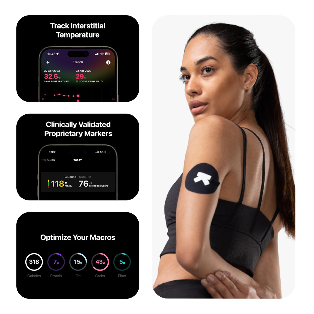 Ultrahuman M1 Live | Smart Glucose Tracking via App | Enhance Your Lifestyle, optimise Your Diet and Fuel Your Workouts | 24/7 Glucose Tracking with Advanced Freestyle Libre 2 CGM Sensors - 1 CGM