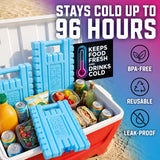 Miami Ice Reusable XL Cooler Ice Pack (12"x9") - Replaces 21 lbs of Ice, Stays Cold 24–48 Hours, BPA-Free, Built-in Handle, Large Frozen Ice Packs for Cooler - 3 Pack