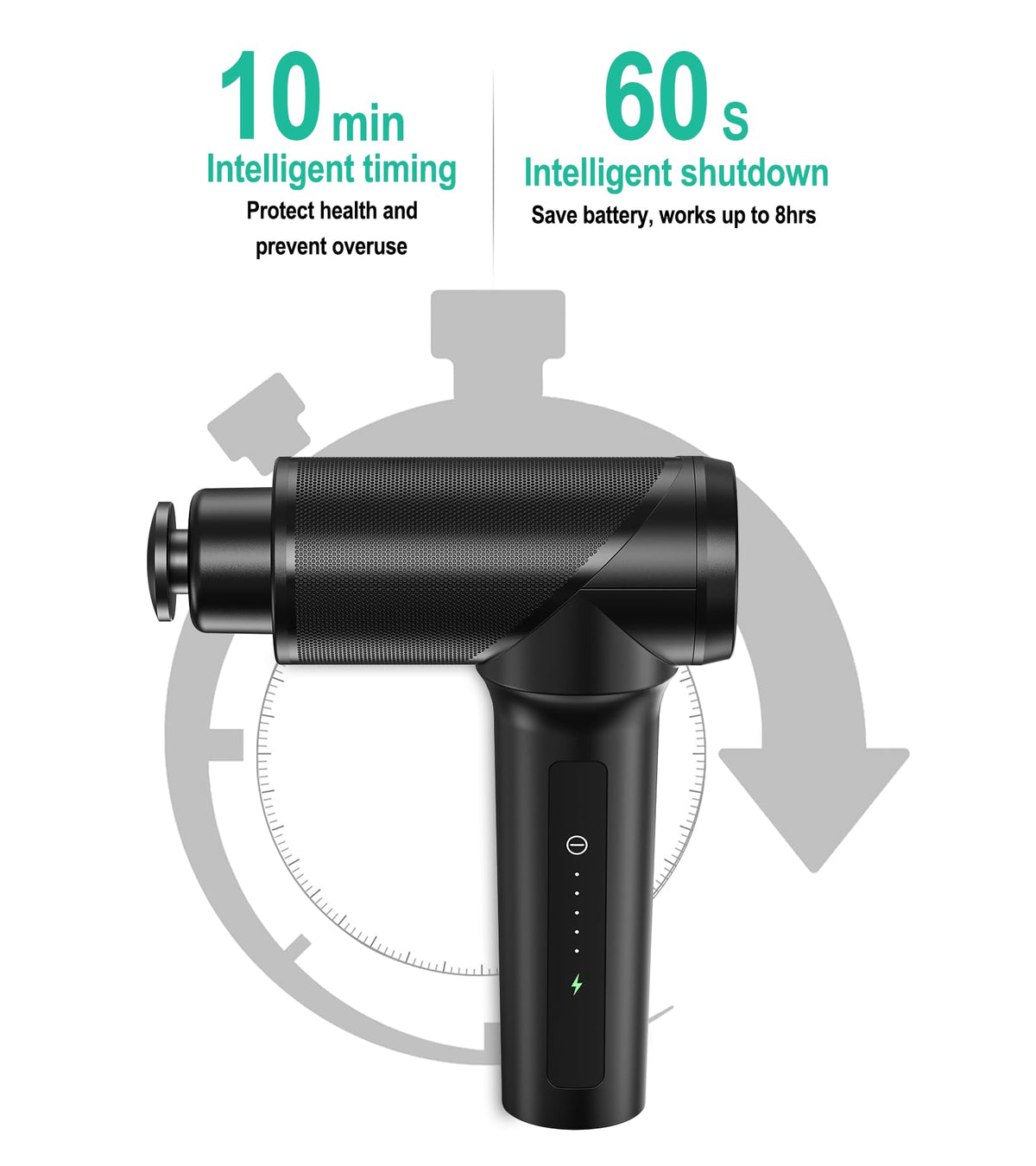 Medcursor Massage Gun - High Intensity Brushless Motor, Handheld Percussion Deep Tissue Massager with 6 Massage Heads for Sore Muscle and Stiffness, Gifts for Father/Dad (Black)