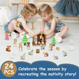 Nativity Advent Calendar 2026 for Kids - 24 Days of little people Christmas Nativity Scene Set for Toddlers, Christmas Countdown Calendar Gifts for Kids Boys Girls Children Toddler Teens Indoor Toy