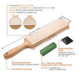 SHARPAL 205H Double-Sided Leather Strop 13.2" x 2.4" Kit, Genuine Cowhide Stropping Block with 2 oz Polishing Compound & Angle Guide, Knife Strop for Honing Knives, Tools, Gifts for Men