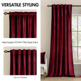 MIULEE Velvet Curtains 84 inches 2 Panels - Luxury Blackout Curtains for Bedroom Living Room Thermal Insulated Super Soft Christmas Window Drapes Rod Pocket & Back Tab, Burgundy Red, W52 x L84 inches