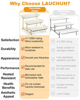 LAUCHUH 3 Tier Serving Stand Porcelain Serving Platter Tier Serving Trays with Collapsible Sturdier Rack, Serving Dishes and Platters for Thanksgiving, Christmas, Entertaining, Gold, 12 Inch
