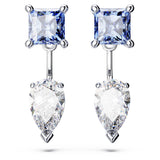 Swarovski Mesmera Earring Jackets, Blue and Clear Mixed-Cut Stones in a Rhodium Finished Setting, Part of the Swarovski Mesmera Collection