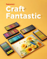 Fantastory Long Soft Chalk Pastels Set, 72 Sticks,Includes 5 Fluorescent Colors; Non Toxic Soft Pastels for Artists,Beginners;Classroom; Drawing,Blending,Layering;Christmas Art Supplies