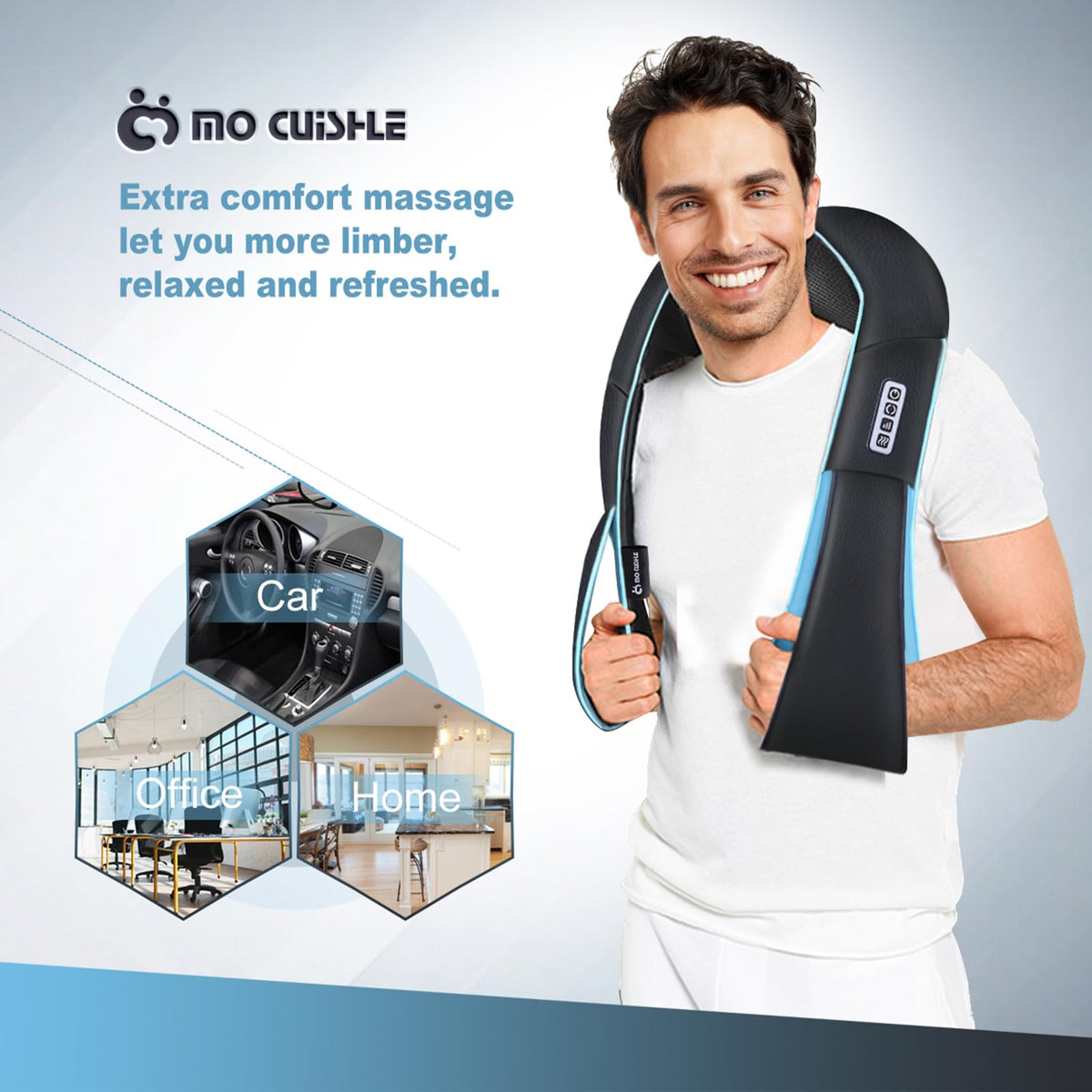 Mo Cuishle Shiatsu Back Shoulder and Neck Massager with Heat, Gifts for Mom