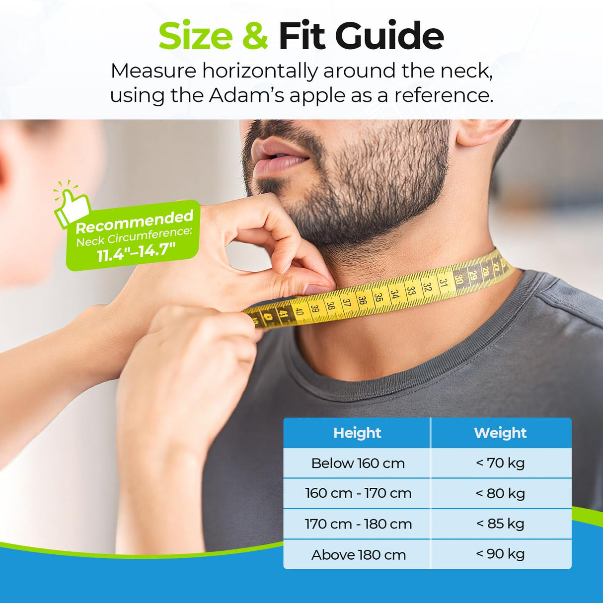 AUVON Inflatable Neck Stretcher for Cervical Traction, Cervical Stretcher with 3-Layer Design in Varying Sizes for Instant Relief, Neck Brace Pillow for Neck Support, Decompression Home Use, M Size