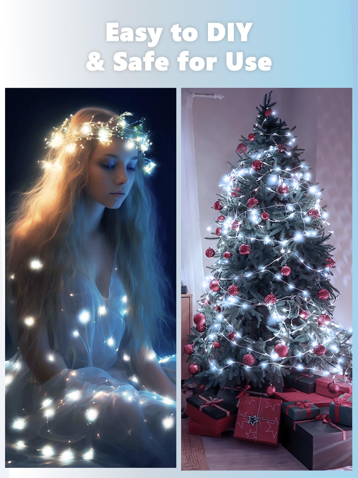 3 Pack Fairy Lights Battery Operated with Remote Control Timer, 26 FT 80 LED String Lights Outdoor Indoor, 8 Mode Twinkle Lights for Christmas Party Wedding Birthday Bedroom Décor (Cool White)