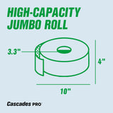 Cascades PRO Select Jumbo Roll Premium Bath Tissue 2-Ply - Suitable for universal dispensers -Toilet Paper is Septic Tank Safe, Certified, Recycled - 1000' length/Roll, 12 Rolls/Box - B140 - White