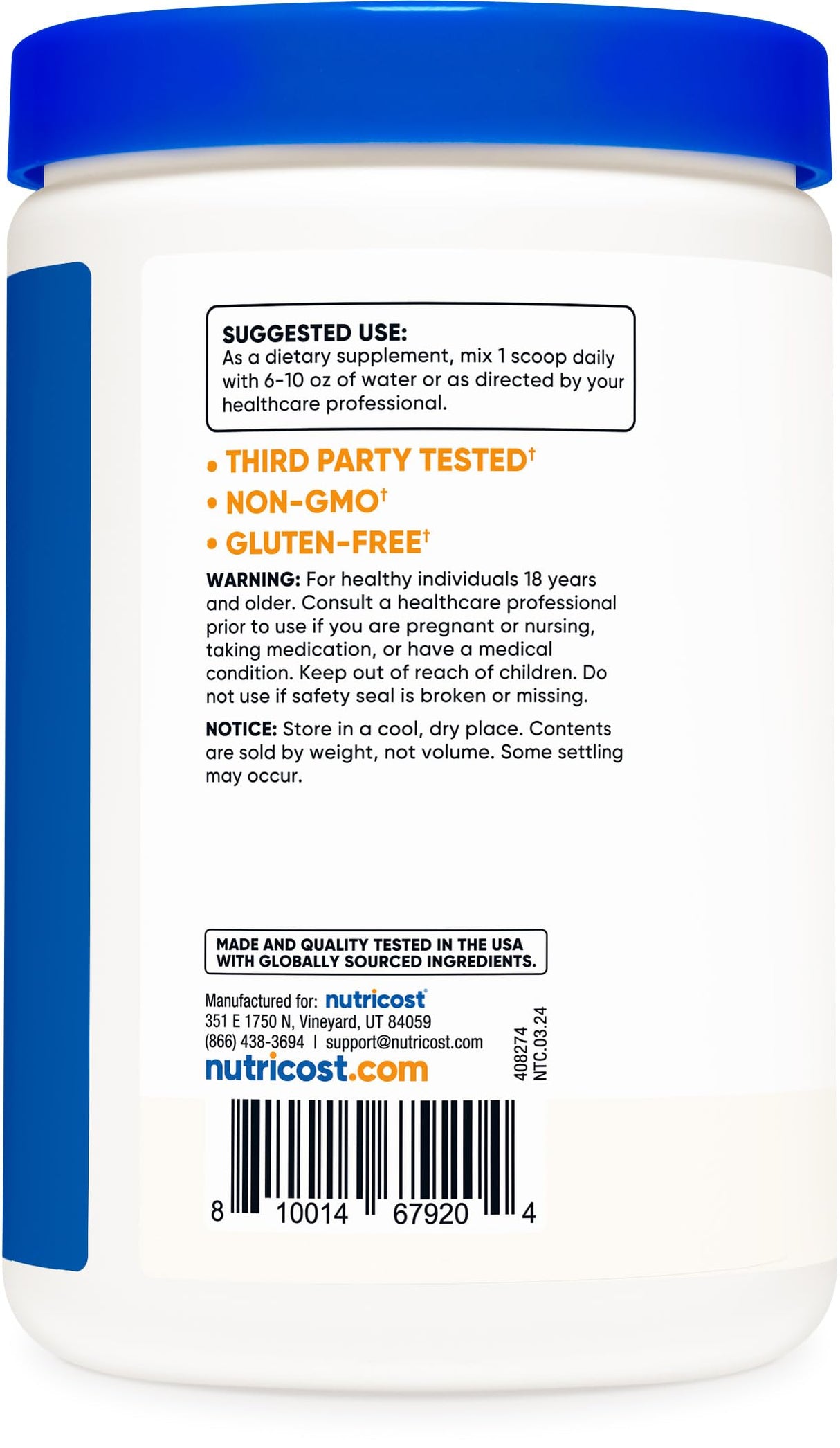 Nutricost D-Ribose Powder 500 Grams - 5000mg Per Serving, Non-GMO (500 Grams)