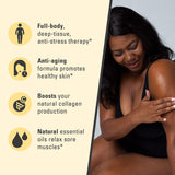 Ylang Ylang + Ginger Lymphatic Drainage Massage Oil – with Collagen & Stem Cells for Circulation, Detox & Cellulite Removal – Body Oil for Muscle Relief, Skin Firming & Relaxation – 8oz by M3 Naturals