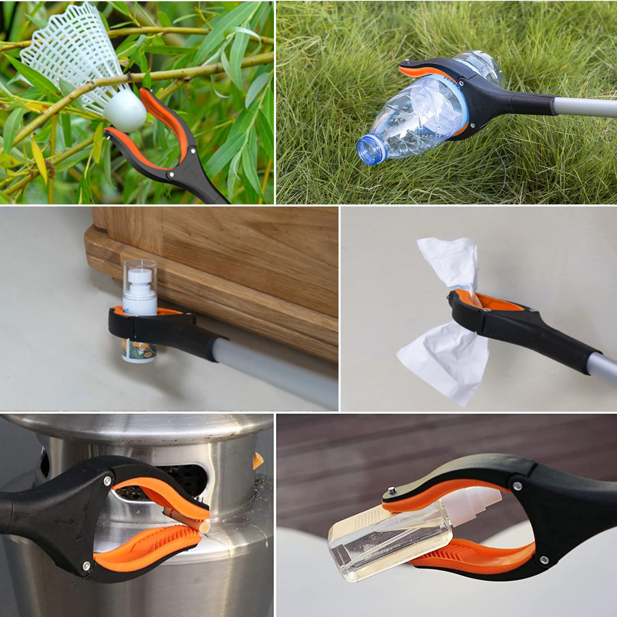 FERXIDI 43" Foldable Grabber Reacher Tool,2pcs Reacher Grabber Pickup Tool,Folding Grabbers for Elderly Grab It Reaching Tool with Rotating Jaw+Magnets,Grabber Reacher Tool Heavy Duty (one Bag)